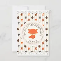 Cute Woodlands Animals Fox Baby Shower Invitation