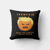 Trumpkin Make Halloween Great Again Fitted Throw Pillow