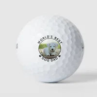 World's Best Dog Dad Paw Prints Pet Photo Golf Balls
