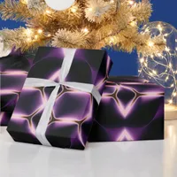 Purple Glowing Hexagon  Wrapping Paper