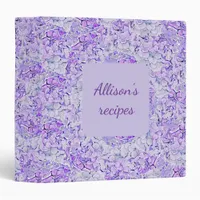 Gorgeous hydrangea pattern in lavender, floral  3 ring binder