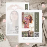 Modern Three Photo Graduation QR Code ID1099 Save The Date