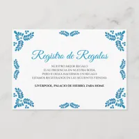 Talavera Turquoise Minimalist Spanish Wedding Enclosure Card