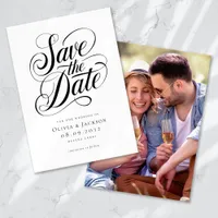 Modern Photo Calligraphy Wedding Save The Date