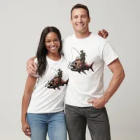 Skeleton Rides American Flag Fish T-Shirt