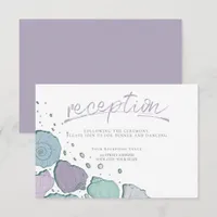 RECEPTION | Casual Seashells Lilac and Dusty Blue Invitation