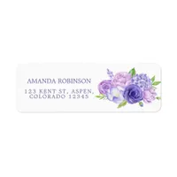 Ultra Violet Watercolor Floral Label