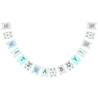 It's a Boy, Blue Elephant Themed  Baby Shower Bunting Flags
