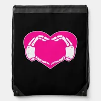 Skeleton Heart Hands Gothic Classic Look Drawstring Bag