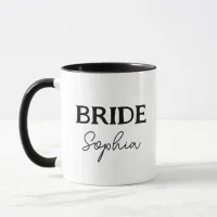 Minimalist Bride Black And White Name Mug