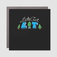 Let's Get Lit Christmas Classic Car Magnet
