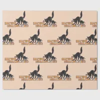 Black cat halloween  wrapping paper