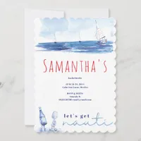 Get Nauti Bachelorette Weekend Nautical Boat Party Invitation