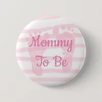 Mommy to be Pink and White Girl Baby Shower button
