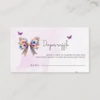 Baby in Bloom Bow Baby Shower Diaper Raffle Enclosure Card