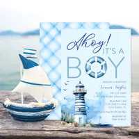 Ahoy It’s a Boy Nautical Baby Shower Invitation 