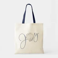 Coastal Christmas Joy Seashell Nautical Holiday Tote Bag