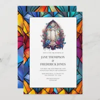 Stained Glass Church Window Wedding Invitation