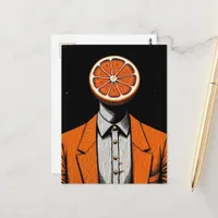 Surreal Person with an Orange for a Head Postcard