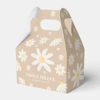  Beige Flower Daisy Favor Boxes