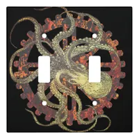 Steampunk Octopus & Rusty Clockwork Gear Light Switch Cover