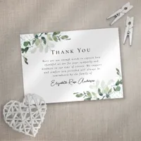 Sympathy Eucalyptus Funeral Thank You Card