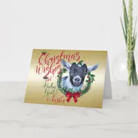 GOAT | Christmas Wishes Baby Goat Kisses Pygmy Holiday Card