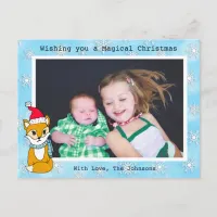 Christmas Fox Cute Personalized Photo Card