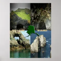 Rock Formations and Caves in Alaska Collage Poster