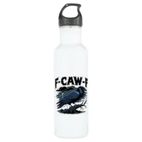 Gothic Crow Funny Humor F-Caw-F Essential Minimal  Stainless Steel Water Bottle