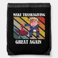 Make Thanksgiving Great Again Trumpkin – Sloth & S Drawstring Bag