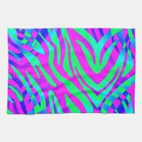 Lost in the Wilds Abstract Colorful Zebra Stripes Towel