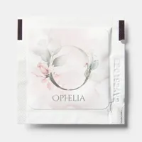Pink Blush Watercolor Floral Monogram Letter O Hand Sanitizer Packet