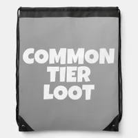 Boys Common Loot Gamer Gray Typography Drawstring Bag