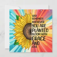 Inspirational Quote and Hand Drawn Sunflower