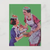 Salad Hats Mom and Daughter collage Postcard