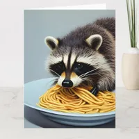 Raccoon Eating Spaghetti