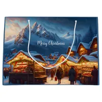 Christmas market in the mountains - custom large gift bag