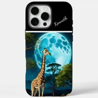 Giraffe Under Moonlight iPhone 16 Pro Max Case