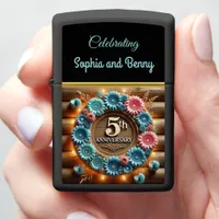 Elegant Circle: Celebrating Five Loving Years Zippo Lighter