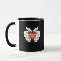 Skeleton Hands Heart Classic Aesthetic Mug