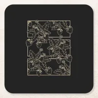 Cottagecore Goblincore Aesthetic Strawberries Square Paper Coaster