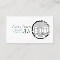 Modern Architectural Sketch Monogram Business Card