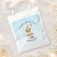 Cute Puppy with Party Hat Birthday Favor Bag