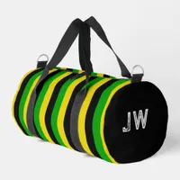 Jamaican Flag Colors Striped Patterned Duffle Bag