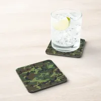 Military Green Camouflage Beverage Coaster