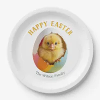 Cute Hatching Chick Colorful Easter Egg Party Paper Plates