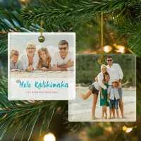 Mele Kalikimaka Tropical Hawaiian Christmas Photo Ceramic Ornament