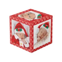 Custom Photos Santa Baby Red With Snowflakes SQ Cube