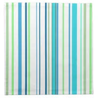 Aqua Blue Green Beach Color Stripes Cloth Napkin